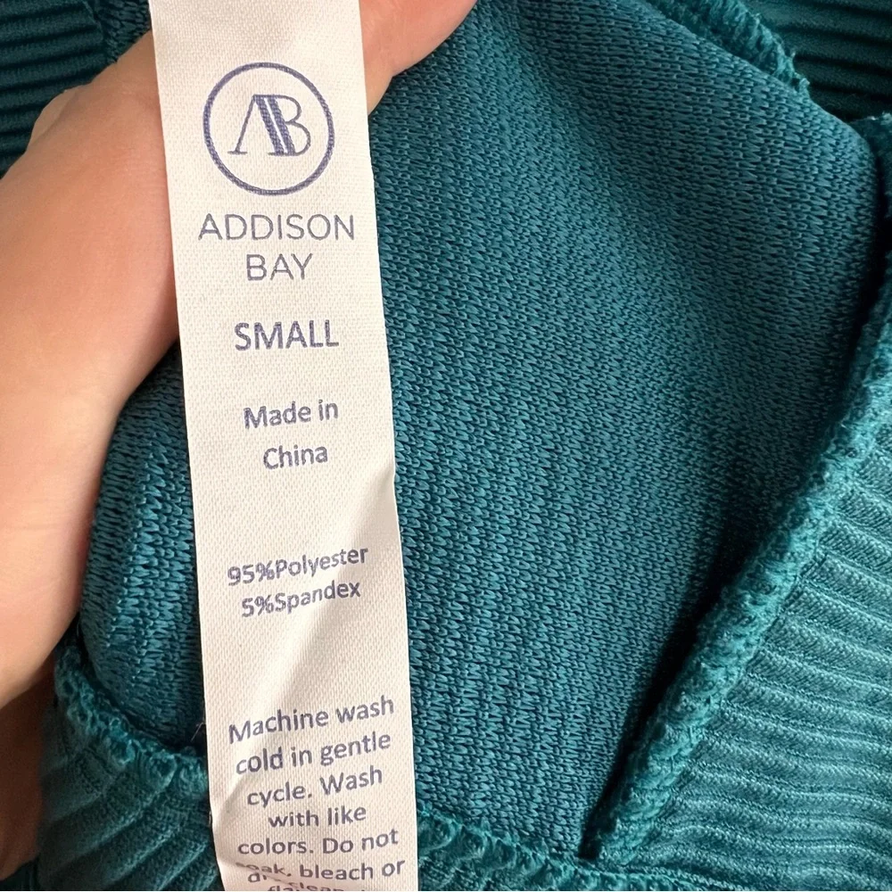 Addison Bay Active Rib Zip Everyday Crewneck Sweatshirt - Picture 5 of 7